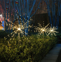 Solar LED Dandelion Firework Garden Stake Lights Outdoor Waterproof Copper Wire Fairy String Lights