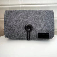 Felt Digital Storage Bag Travel Charger Cable Earphone Power Bank Organizer Pouch