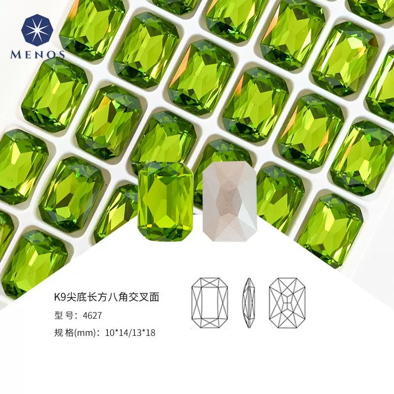 K9 Crystal Octagonal Cross-Cut Rhinestones for Nail Art, Jewelry, and Accessories