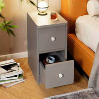 Modern Minimalist Narrow Bedside Table with Storage