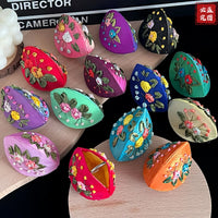 Chinese Style Ribbon Embroidered Jewelry Pouch Coin Purse for Rings Necklaces Small Gifts