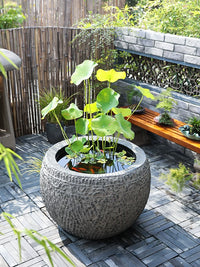 Outdoor Artificial Stone Round Water Tank for Garden Landscaping, Fish Pond, and Planter