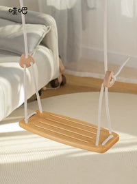 WOBOINNO Indoor/Outdoor Wooden Swing for Kids and Adults