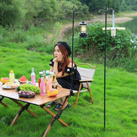 Portable Aluminum Alloy Camping Lantern Stand with Ground Stake and Storage Bag