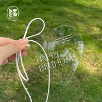 Acrylic Card Mirror Surface Birthday Cake Decoration Gift Flower Card Tag Original Design