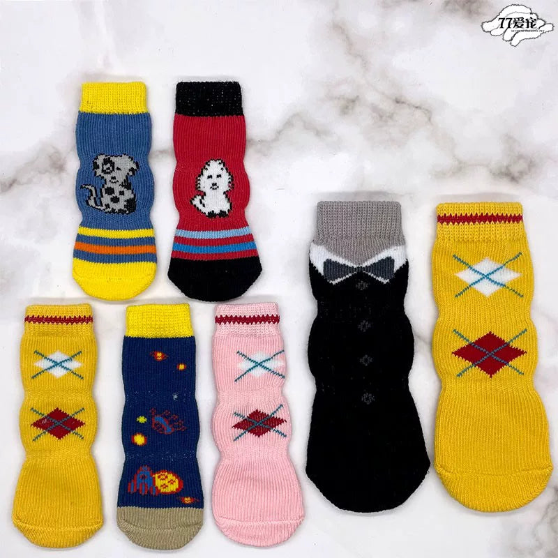 Pet Dog Anti-Slip Indoor Socks for Small Dogs - Teddy, Bichon, Puppy Paw Protection