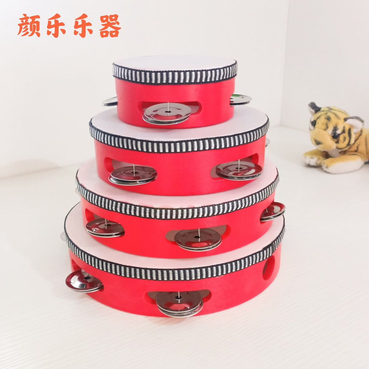 Kids Handheld Tambourine Drum for Early Childhood Music Education and Dance Props
