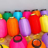 Waterproof Silk Cloth Winter Melon Lantern for New Year Christmas Festival Decor