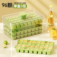 Press-Type Ice Cube Tray with Storage Box, Easy Release Quick Freeze Ice Maker Mold for Home Use