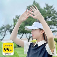 Ice Silk UV Protection Arm Sleeves for Women - Breathable & Invisible Sun Protection for Cycling & Outdoor Activities