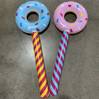 Inflatable Donut Lollipop Stick Toy for Kids, PVC Party Prop