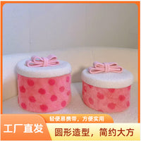 Dopamine Cotton Rope Woven Storage Basket with Lid for Cosmetics and Snacks