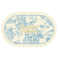 Diatomaceous Earth Floral Bath Mat, Non-Slip Absorbent Quick Dry Doormat for Bathroom Entryway