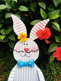 Garden Iron Art Rabbit Decor Stake for Yard Patio Balcony Landscape