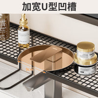 Luxury No-Drill Bathroom Faucet Storage Rack with Drainage for Vanity