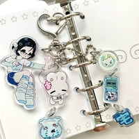 Acrylic Keychain Pendant for Bags, Phones, and DIY Crafts - Y2K Style Character Design