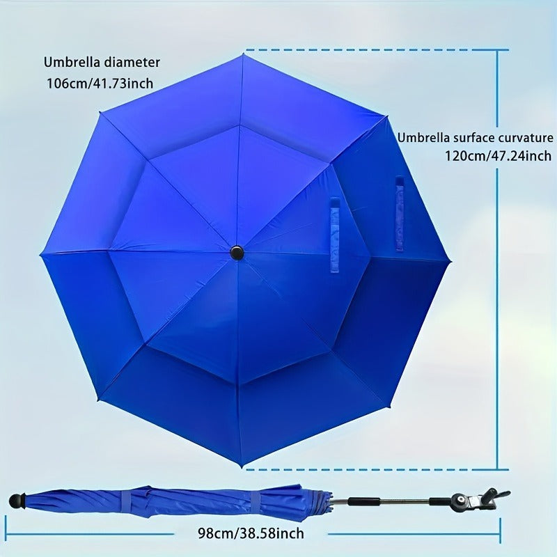Outdoor Beach Umbrella with Clamp for Fishing, Camping, and Stroller