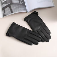 Men's Lambskin Touchscreen Gloves, Thin Fleece Lined, Warm for Winter Driving & Cycling
