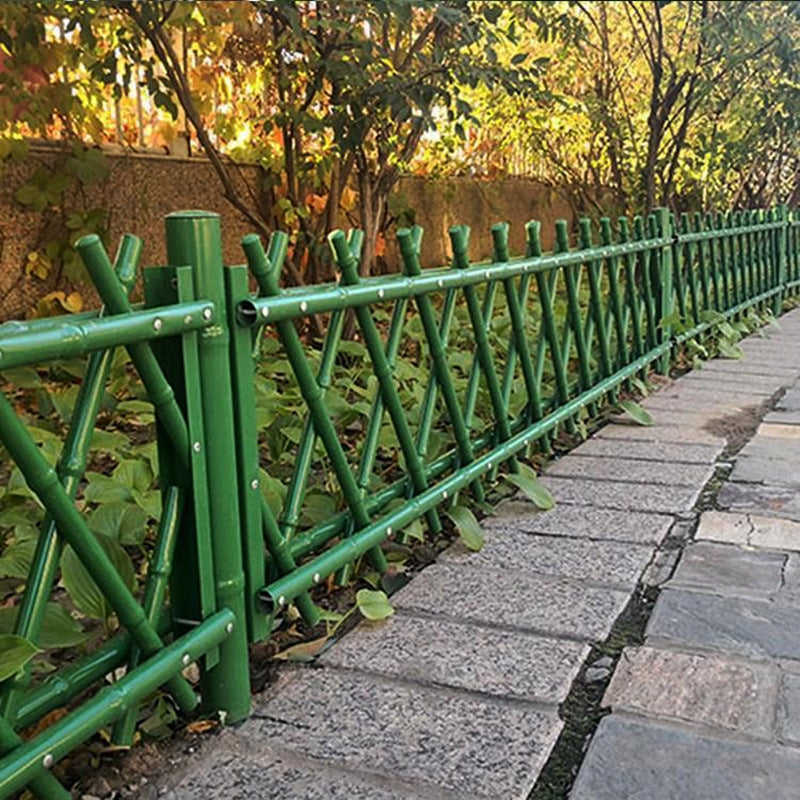 Bamboo-Look Stainless Steel Garden Fence for Outdoor Landscaping