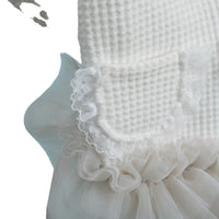 Waffle Knit Dog Princess Dress with Lace for Small Dogs