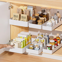 Under-Sink Pull-Out Drawer Organizer for Cabinets, No-Drill Retractable Storage Rack