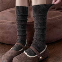 Women's Thickened Wool Over-the-Calf Socks, Korean Style Argyle Pattern Warm Slimming Leg Socks