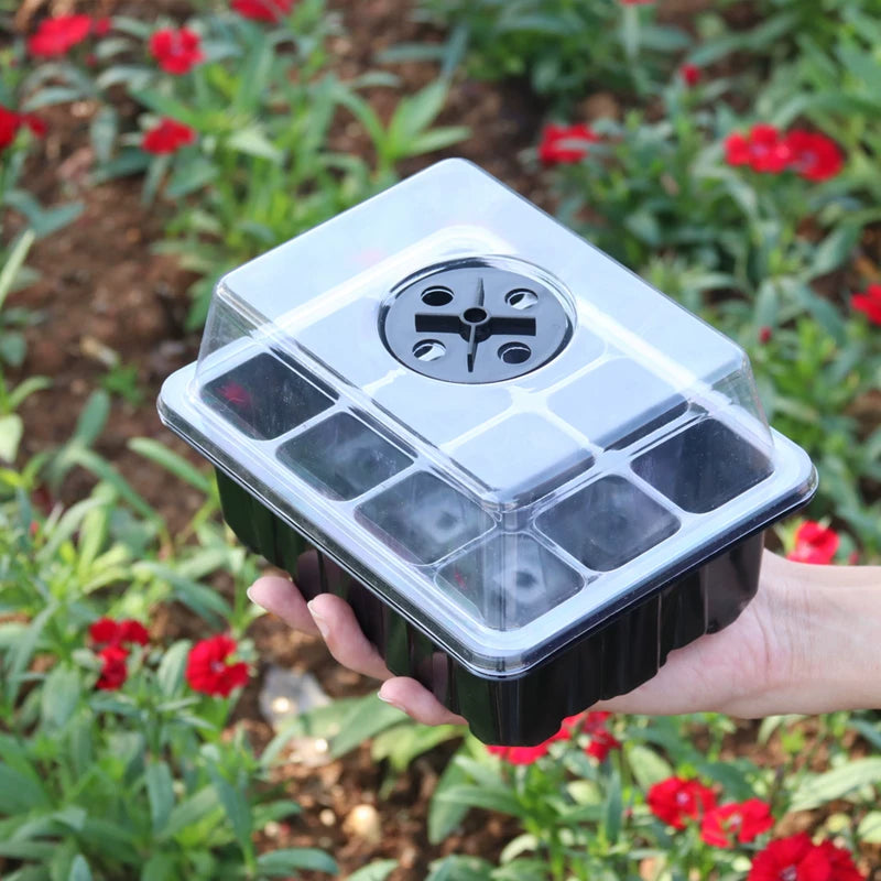 Seedling Starter Trays with Lids, Reusable Plant Germination Trays for Garden, Greenhouse, and Hydroponics