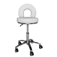 Adjustable Swivel Salon Stool with Backrest and Explosion-Proof Wheels for Beauty Technicians