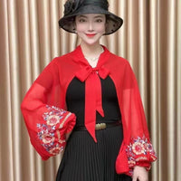Embroidered Shawl Arm Sleeves for Women - UV Protection Breathable Summer Outdoor Cycling Wrap