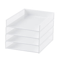 Stackable A4 Document Tray Organizer for Desk, Single Layer Letter Holder