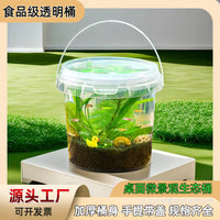 Transparent Portable Fish Tank for School Biology Micro-Landscape Eco-Bucket Food Grade Plastic Kids Ornamental Fish Bucket
