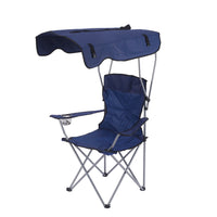 Portable Folding Camping Chair with Canopy and Armrests, Oxford Cloth Beach Fishing Chair