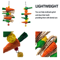 Pet Bird Chew Toy for Parrots Hamsters Rabbits Chinchillas, Teeth Grinding Hanging Cage Decor