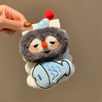 Cute Penguin & Fish Plush Wristbands for Face Washing - Absorbent & Anti-Drip