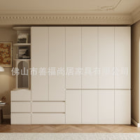 18mm Thickened Segmented White Wardrobe for Home Bedroom, Modern Minimalist OSB Storage Cabinet