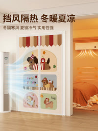 Magnetic Thermal Insulated Door Curtain with Hook & Loop Fastener for Privacy and Draft Control
