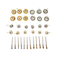 36-Piece 3mm Shank Stainless Steel Brass Wire Brush Set for Cleaning Polishing
