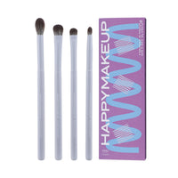 HAPPY MAKEUP 4-Piece Soft Eyeshadow Brush Set for Blending and Nose Contouring