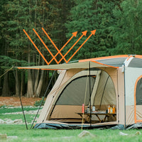 Chanodug Outdoor Large Space Multi-Person Thickened Camping Tent Rainproof Sunscreen Ventilated Two-Room One-Hall Four-Season Tent