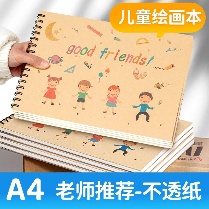 Kids A4 Cartoon Sketchbook Drawing Pad for Kindergarten and Elementary School Art