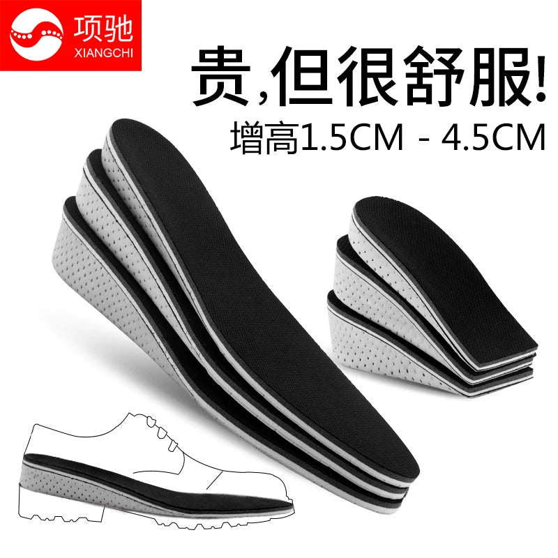 Height Increasing Shoe Insoles Invisible Lift Inserts for Men and Women, Sports Comfort Full/Half Pad, 2-5cm