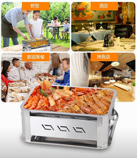 Commercial Charcoal Stainless Steel Grill with Detachable Ventilation for Outdoor BBQ and Home Use