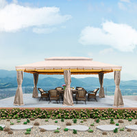Outdoor Patio Gazebo Canopy Tent with UV Protection and Rain Cover