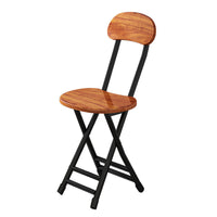 Foldable Dining Chair with Backrest, Portable Student Dormitory Computer Chair, Simple Round Stool