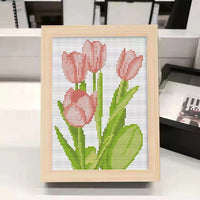 Tulip Cross Stitch Kit 2023 New Year of the Rabbit Embroidery for Beginners