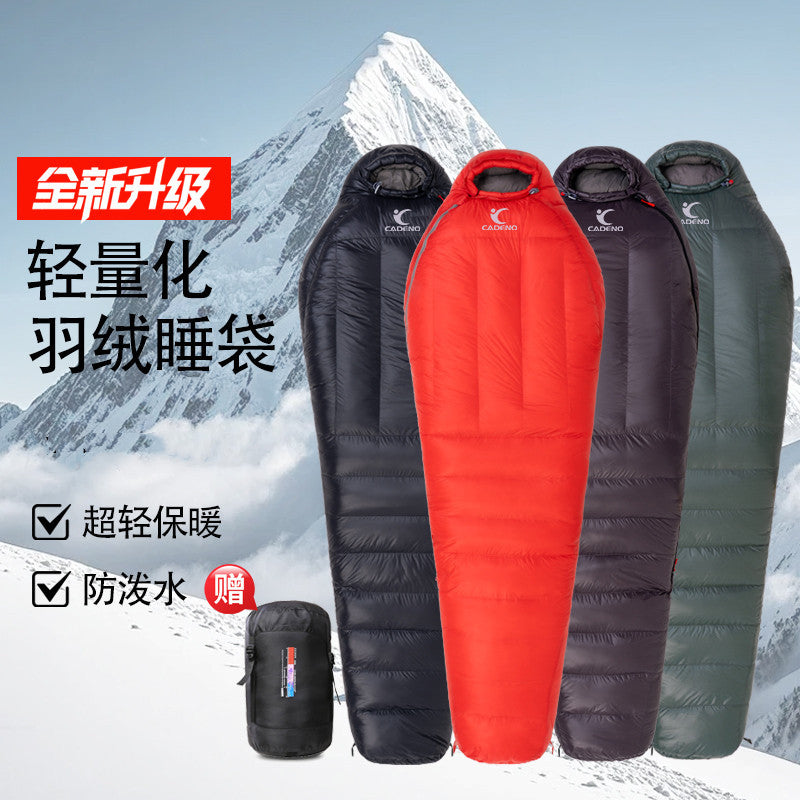 CADENO Mummy Down Sleeping Bag for Outdoor Camping Hiking, Ultralight Warm Portable for Adults