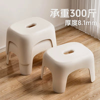 Stackable Plastic Stool for Home, Living Room, Bathroom, and Kids - Thickened, Non-Slip Square Design