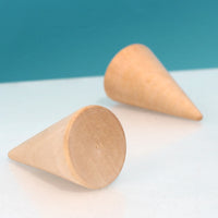Creative Cone Ring Display Stand with Solid Wood Base for Jewelry Exhibition