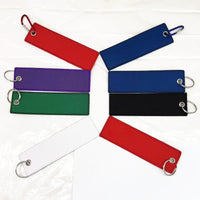 Minimalist Solid Color Double-Sided Embroidered Keychain High-Density Polyester Keyring