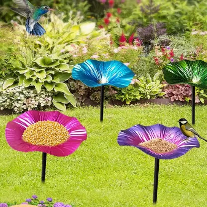 Outdoor Hummingbird Feeder with Stake, Bee Water Station, Garden Flower Bird Bath for Yard Decoration